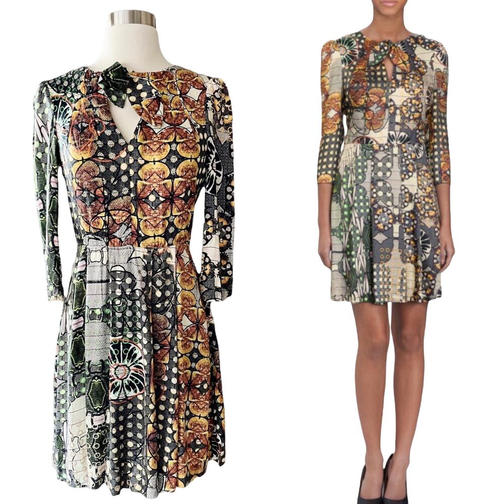 & OTHER STORIES African Mood Dress Multicolor A-Line 3/4 Sleeves EU 36 US 6 EUC
